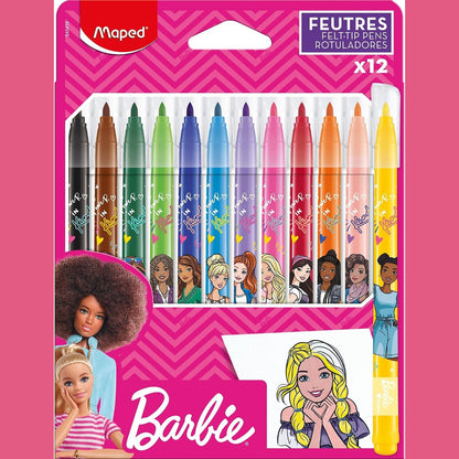 310605 - MAPED - STILOLAPSA BARBIE ME MAJË TË NDJESHMË X12 - NGJYRA TË GJALLA - Ø 2.8 MM - GJATËSIA E SHKRIMIT > 220 M