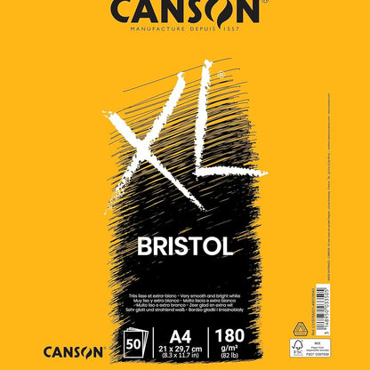 267288 - CANSON XL Letër Bristol, 180 g/m², bllok spiral DIN A4 21 x 29.7 cm, ekstra e bardhë, 50 fletë