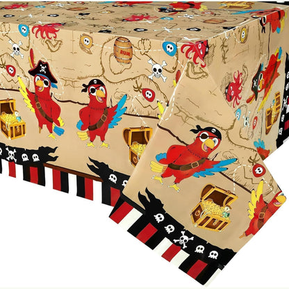 211537 - WERNNSAI Mbulesë Tavoline Pirate - Set 2 copë, Hartë Thesari, Dekor për Festa në Ujë, Drejtkëndëshe, për Fëmijë, Madhësia 137 x 274 cm