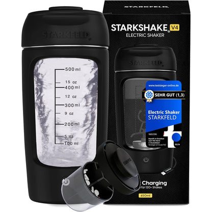 239437 - STARKSHAKE® V4 Mikser elektrik proteinash 8000 RPM USB-C Mbi 120 miksera përfshirë STARKPOD I ZI