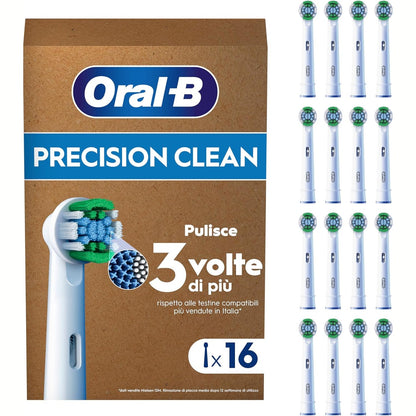 300558 - ORAL-B Koka Furçe Zëvendësuese Pro Precision Clean, ORIGJINALE për Furçën Elektrike Oral-B Pro, E Bardhë, 16 copë