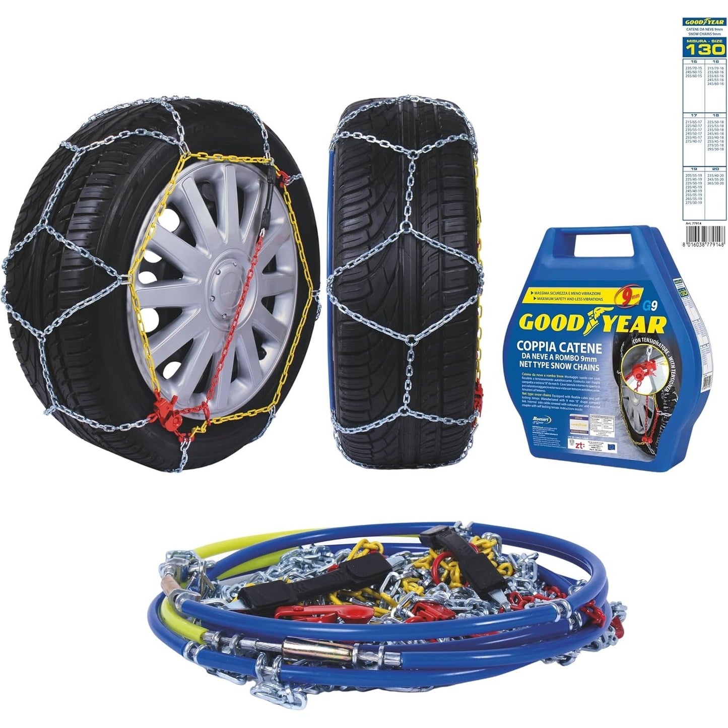292952 - GOODYEAR 77914: Zinxhirë dëbore 9 mm, Madhësia 130