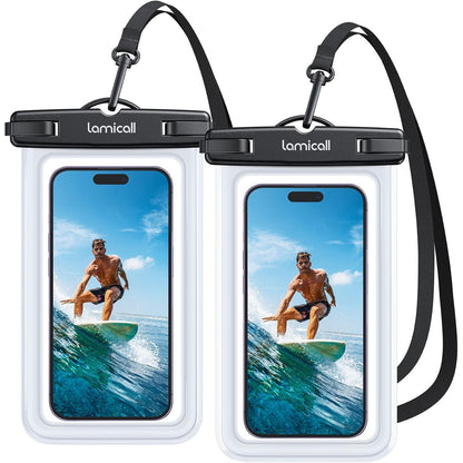 320427 - LAMICALL Çantë Telefoni IPX8 e Papërshkueshme nga Uji, [Pako me 2], për iPhone deri në 7", kordon i rregullueshëm