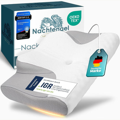 293240 - NACHTENGEL - Jastëk Ortopedik me Shkumë Memorie, ergonomik, i çertifikuar nga IGR, për ata që flenë me shpinë, bark dhe anash