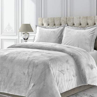 226493 - TRIBECA LIVING Set mbulesash jorgani VENICEDUVET, ngjyrë e vetme, madhësi Queen, gri argjendi