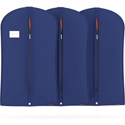 184877 - HANGERWORLD - Mbulesë Rrobash e Ajrosur / Çantë Rrobash Blu me Vrima Mbajtëse, Set prej 3 Copësh, 100 cm