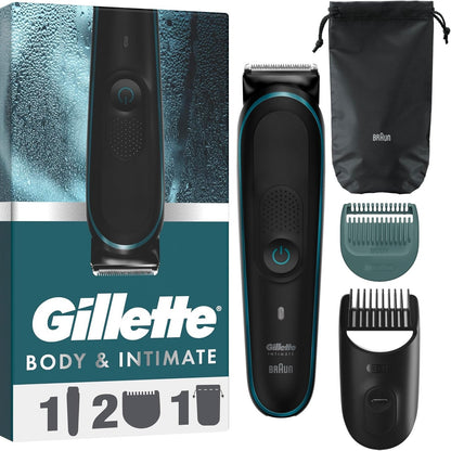 301686 - GILLETTE Makinë prerëse elektrike intime i5 për meshkuj, e butë ndaj lëkurës së ndjeshme, e papërshkueshme nga uji, pa tel, me tehe që zgjasin shumë