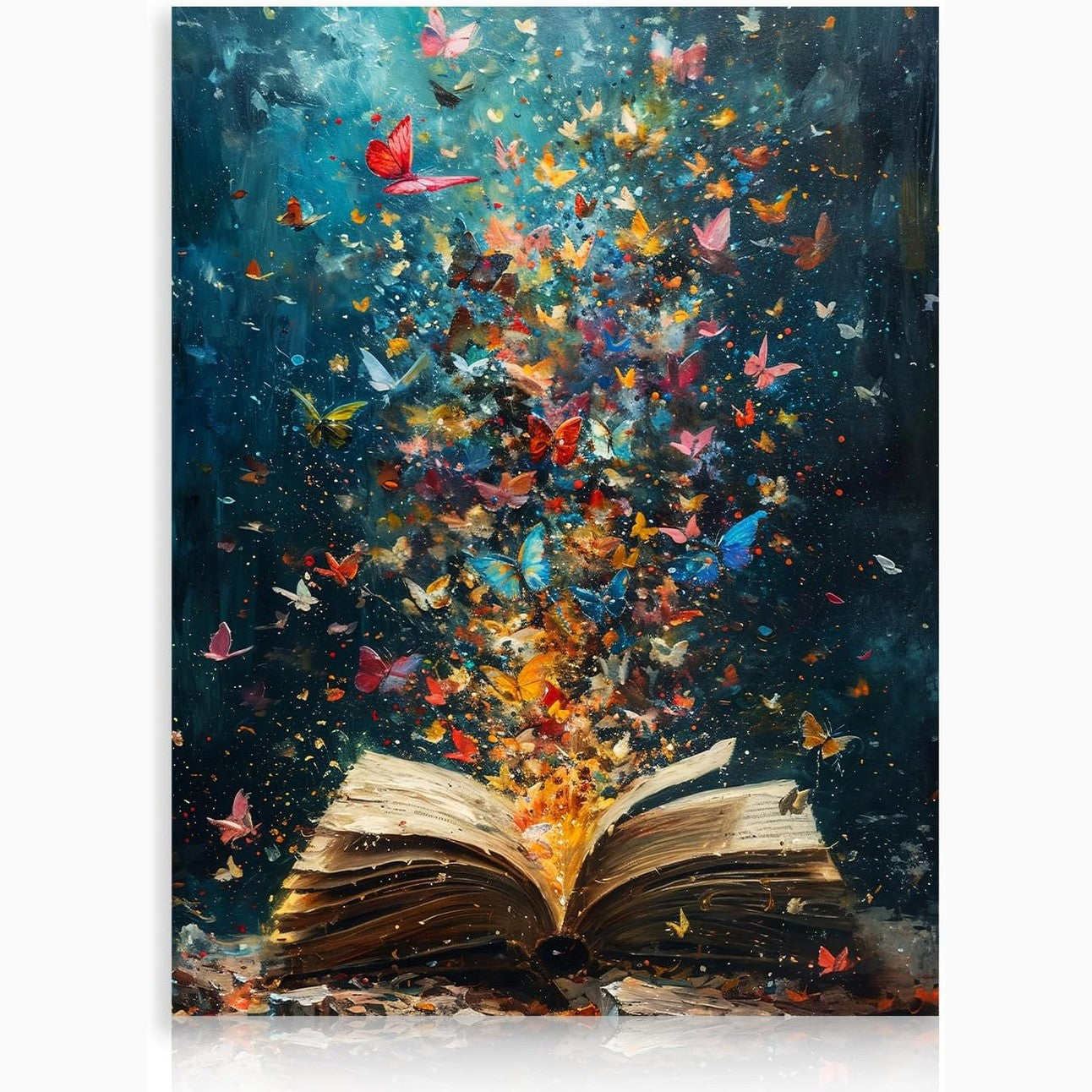 186696 - Dazzlewall Printim në Kanavacë me Flutura, Art Estetik Muri Vintage për Bibliotekë, Sallë Leximi, Dekor Dhome Gjumi, 30×40 cm, Pa Kornizë