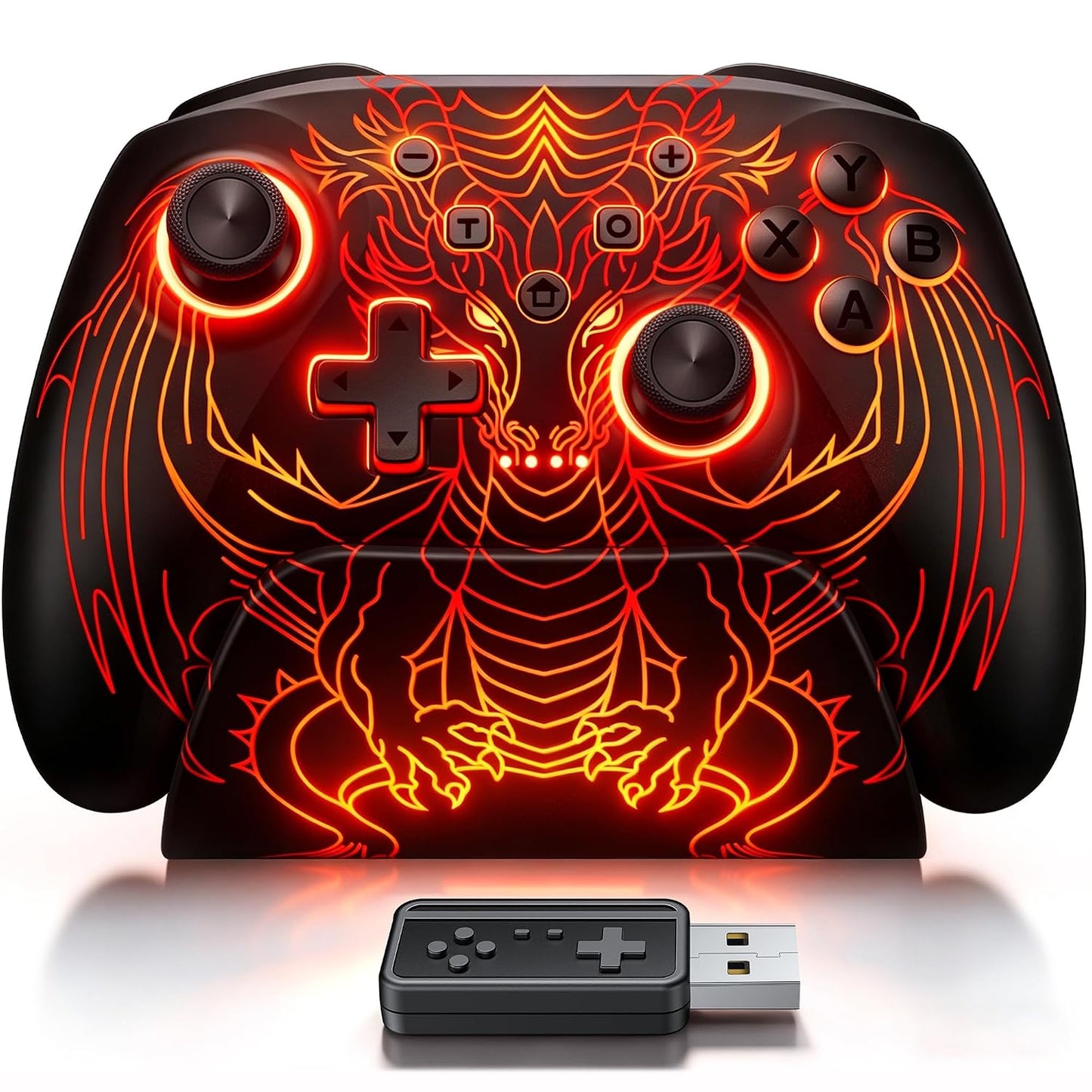 268482 - COGUYTECH Kontrollues për PC me Stacion Karikimi, i pajtueshëm me Windows/Switch/Android/iOS, Gamepad Bluetooth, Joystick me Shkelësa Hall