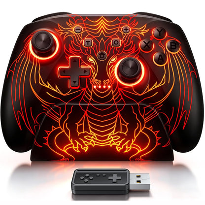 268482 - COGUYTECH Kontrollues për PC me Stacion Karikimi, i pajtueshëm me Windows/Switch/Android/iOS, Gamepad Bluetooth, Joystick me Shkelësa Hall