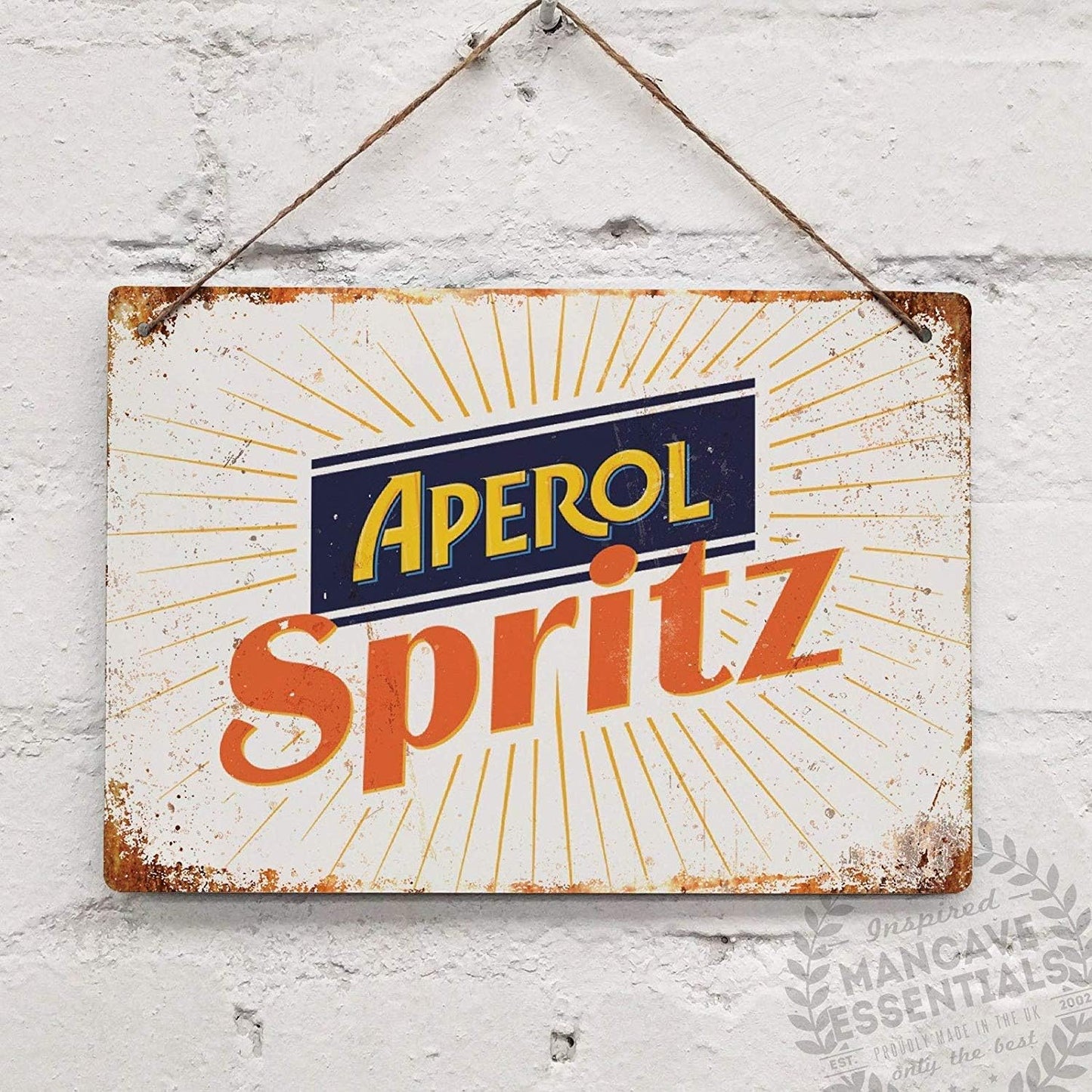 198651 - APEROL SPRITZ - Tabela Vintage e Kokteilit me Prosecco, Dekor Metalik, Pikturë në Metal, Stiker Muri, 19.8 x 30 cm (Gj x Th)
