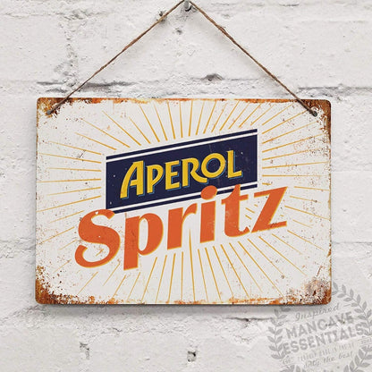 198651 - APEROL SPRITZ - Tabela Vintage e Kokteilit me Prosecco, Dekor Metalik, Pikturë në Metal, Stiker Muri, 19.8 x 30 cm (Gj x Th)