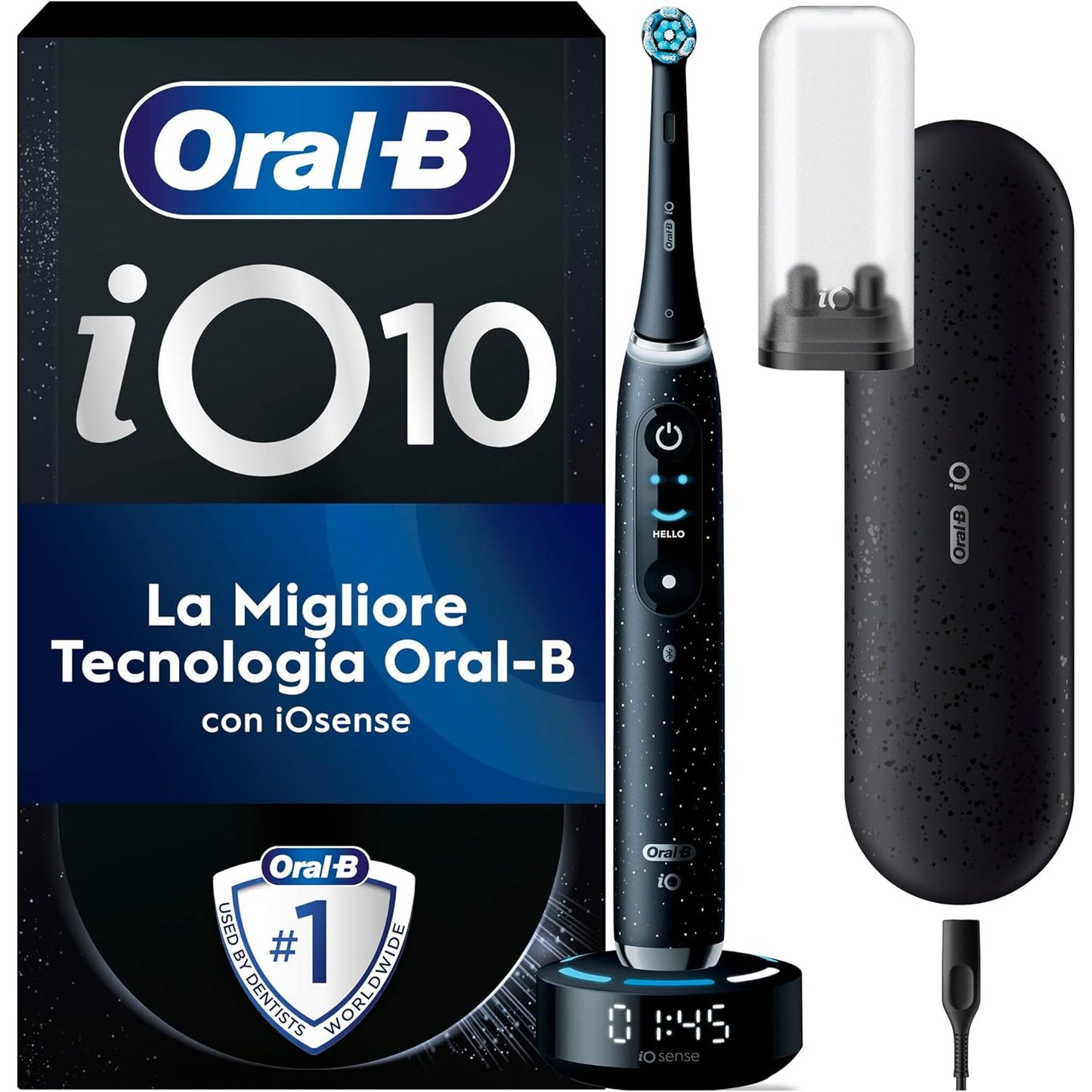 274810 - ORAL-B iO Series 10 - Furçë dhëmbësh elektrike, Bluetooth, 7 mënyra larjeje, 1 çantë udhëtimi, e zezë/e zezë kozmike