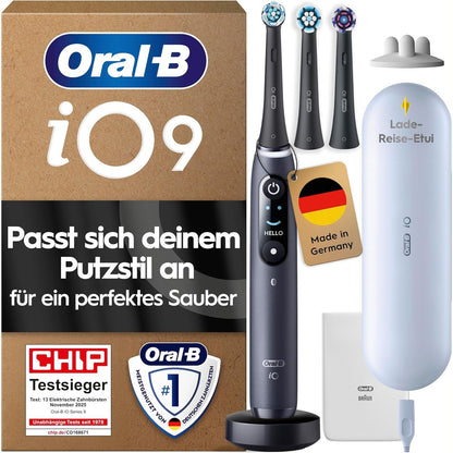 335752 - ORAL-B Furçë dhëmbësh elektrike iO 9, me 3 koka zëvendësuese, kuti, e zezë