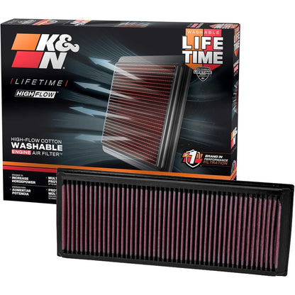 288526 - K&N Filtri i ajrit 33-2865, zëvendësues me performancë të lartë, i larëshëm, për 2003-2024 (Beetle, Caddy IV, Passat, Jetta, Tiguan, Q3 Quattro, Alhambra, Yeti)
