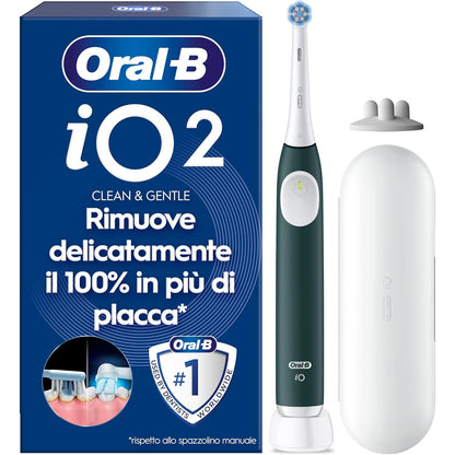 301717 - Oral-B iO 2 Furçë dhëmbësh elektrike, kokë furçe zëvendësuese, ngjyrë jeshile pylli