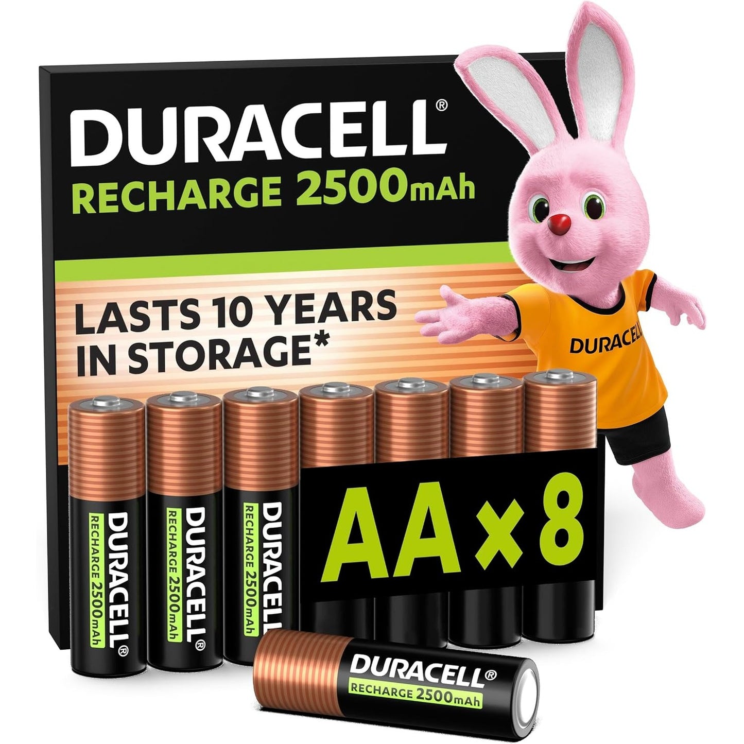 266557 - DURACELL Bateri AA të rikarikueshme (paketë me 7), 2500 mAh, NiMH, të parakarikuara, jetëgjatësi, paketim i riciklueshëm, 0% plastikë