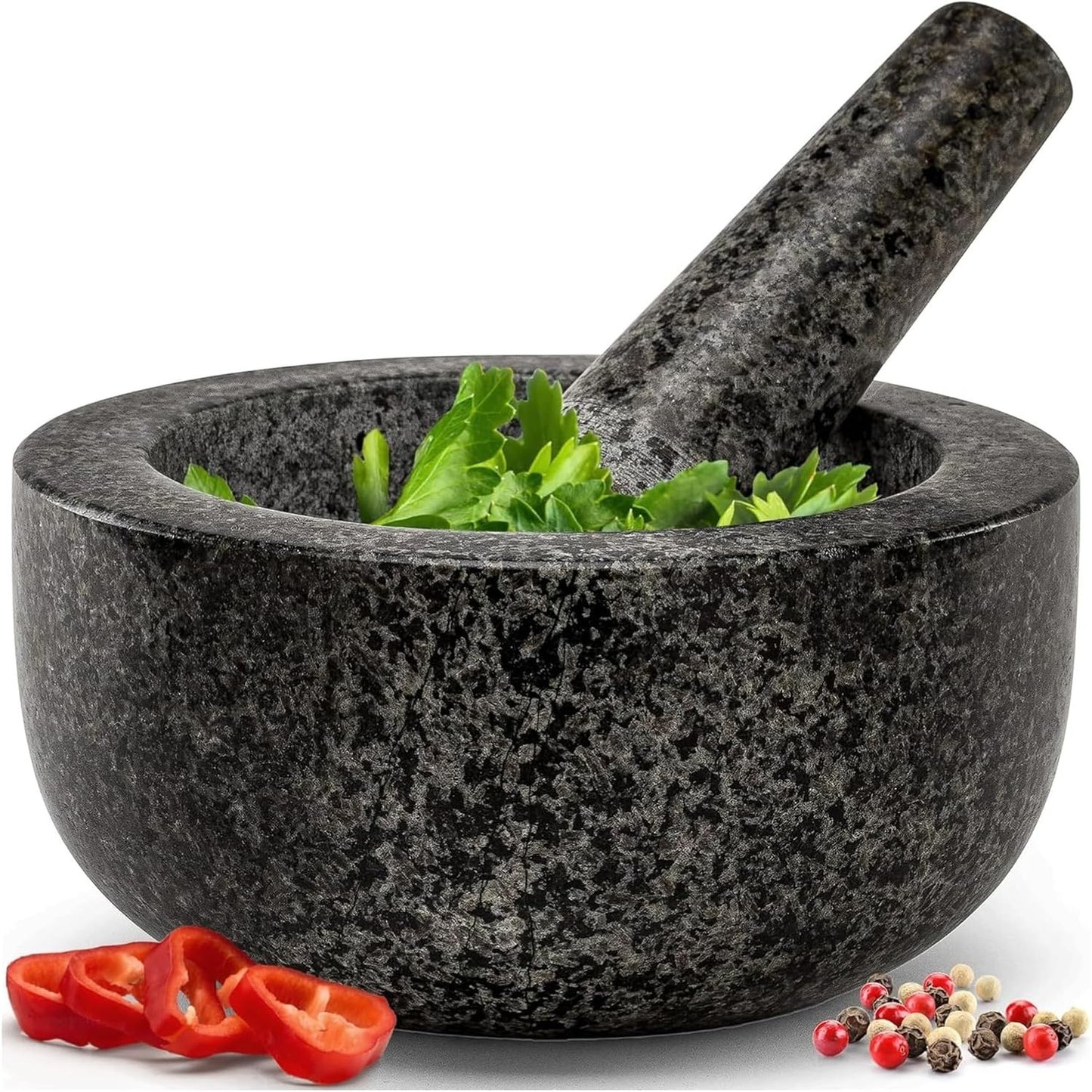 162817 - ZUVO - Set për Llaç dhe Muraturë prej Gurit Natyral të Fortë, Esencial për Kuzhinë dhe Krijime Kulinare, Dizajn i Qëndrueshëm dhe Elegant