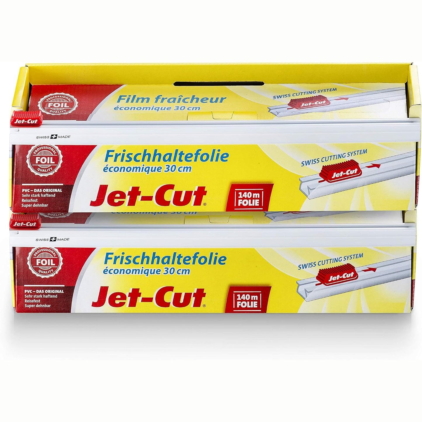 292721 - JET-CUT - Mbështjellës për Mbushje/Ruajtje Ekonomike, Paketim me 2 copë, Transparent, 30 cm x 140 m