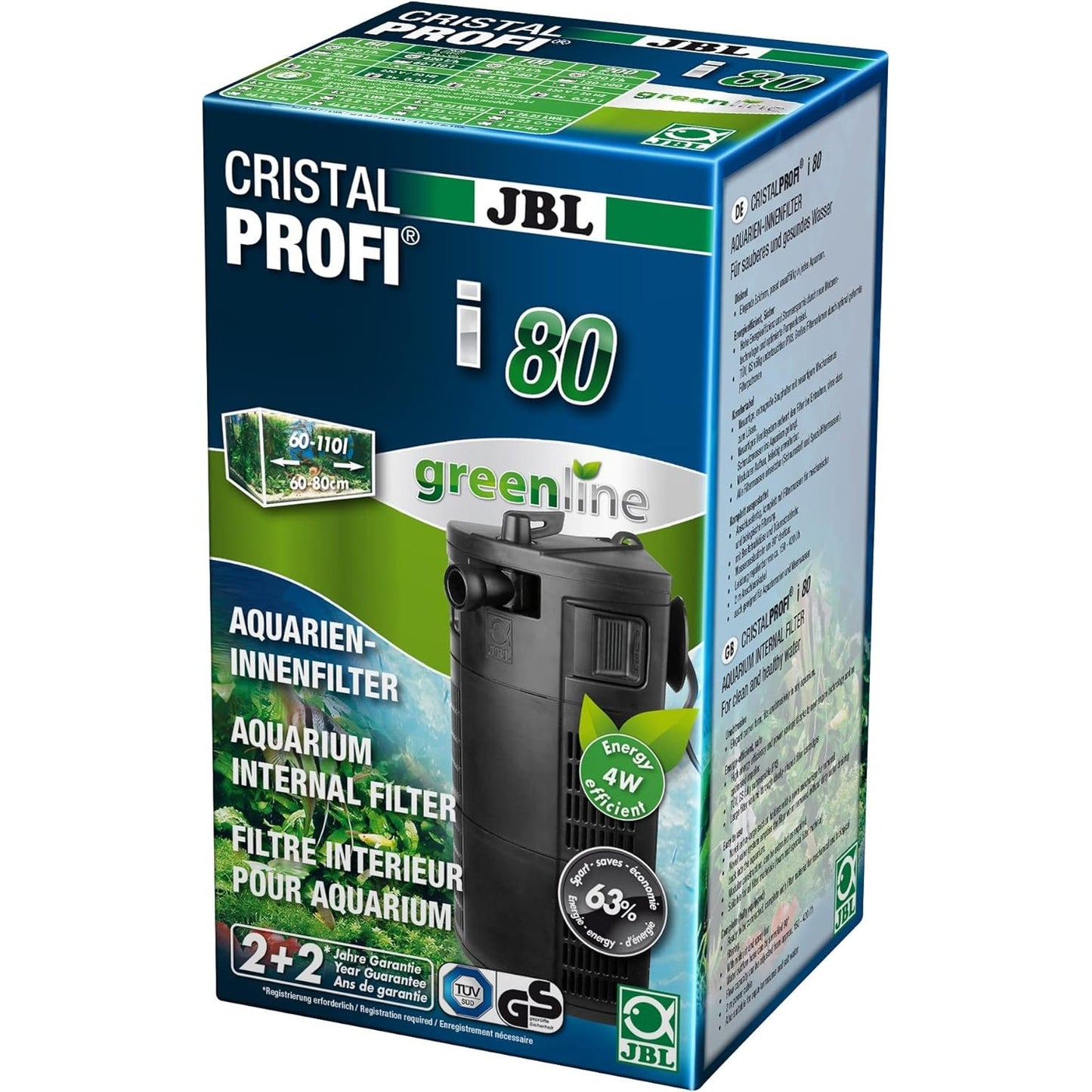 204681 - JBL Filtër i Brendshëm CRISTALPROF i80 GREENLINE Për Akuariume 60-110L, Efikasitet Energjetik, Kodi i Produktit: 6097200