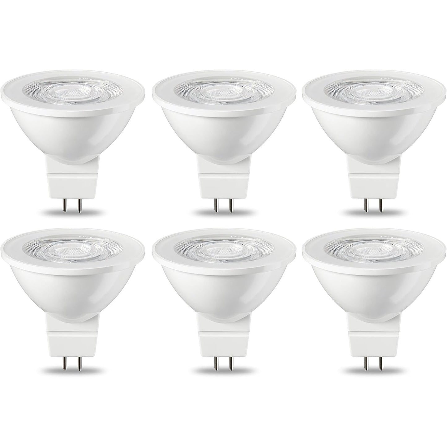 196733 - AMAZON BASICS Llampa LED me fokus GU5.3 MR16, 4.5W (ekuivalente me 35W), Ngjyra e Bardhë e Ngrohtë pa Rregullim, Pako prej 6 copë