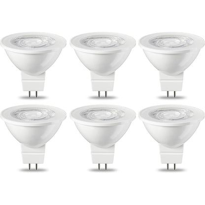 196733 - AMAZON BASICS Llampa LED me fokus GU5.3 MR16, 4.5W (ekuivalente me 35W), Ngjyra e Bardhë e Ngrohtë pa Rregullim, Pako prej 6 copë