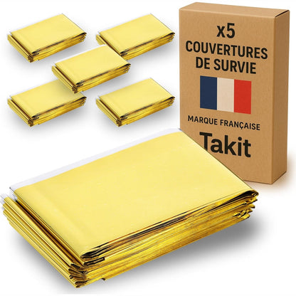 254201 - TAKIT Batanije Mbijetese 5X, E Ripërdorshme, 210 x 160 cm, E papërshkueshme nga uji, Ngrohje Mylar për Kamping