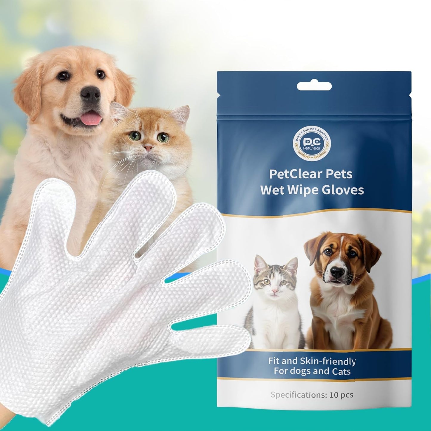 242884 - PCPETCLEAR Peceta Pastrimi për Qen dhe Mace, Hipoalergjike, 10 copë/paketë