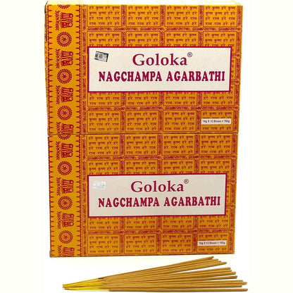 197245 - GOLOKA Temejan Stikët Nagchampa Agarbathi, 24 Kuti në Set