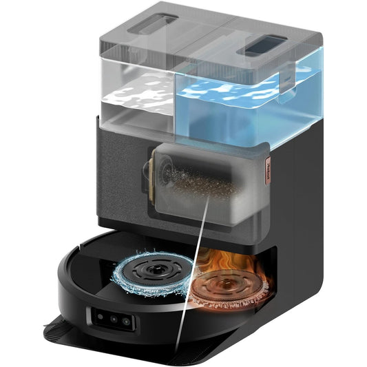 83037 - iROBOT Roomba Plus 505, Robot Pastrues dhe Tharës i Përzier, me Bazë Shumëfunksionale, Teknologji PrecisionVision AI, Lidar ClearView Pro, Zotëron Vetëzbrazjeje për 75 Ditë, Ngjyra e Zezë