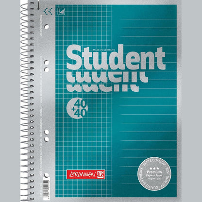 269662 - BRUNNEN Collegeblock Premium Student “DUO” A5, me katrorë/vijëzim, 80 fletë, benzinë