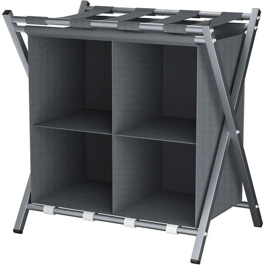 135394 - RAFTI BAGAZHESH: Mbajtëse Bagazhesh e Palosshme me Ndarje për Dhomë Vizitorësh, Dhomë Gjumi, Hotel, Bagazhe Udhëtimi, Ngjyrë Gri