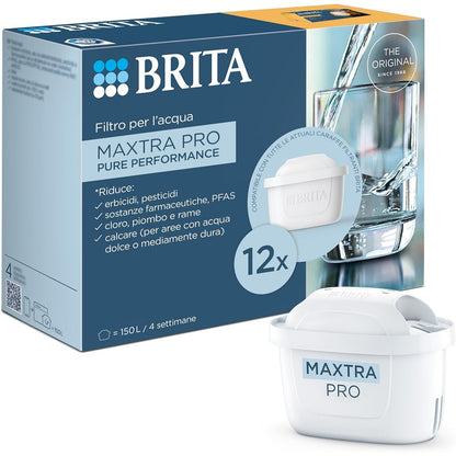 255151 - BRITA | Fishek Filtri Uji MAXTRA PRO Pure Performance, Pako me 12 copë - Mbushje Origjinale për të gjitha kanat BRITA