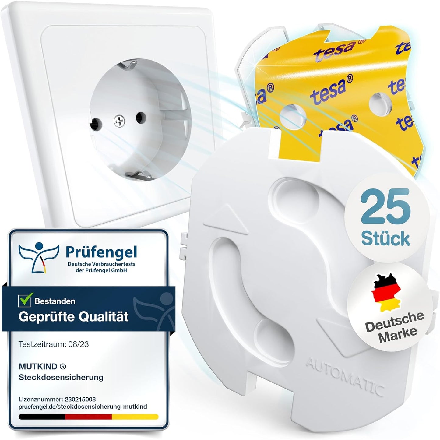 318933 - MUTKIND® Mbulesa Prizash 10x për Sigurinë e Fëmijëve - (Me Ngjitës TESA) Mbulesa Prizash me Mekanizëm Rrotullues