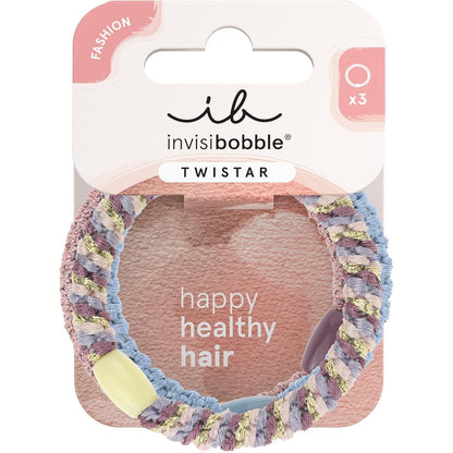 318948 - invisibobble Gërsheta TWISTAR Livando - 3 lidhëse flokësh ngjyrë vjollcë - Mbajtje e butë, e sigurt dhe rehati e lartë - Lidhëse flokësh për gra dhe vajza