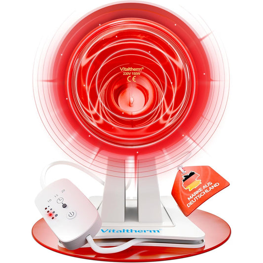 130394 - VITALTHERM Llambë e Kuqe Ngrohjeje RW150, 150 Vat, me Kohëmatës dhe Dimmer - Llambë Infratë Kuqe për Ngrohtësi Relaksuese dhe Mirëqenie të Përgjithshme
