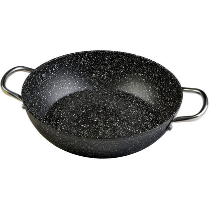 277442 - GATUAM! Tavë graniti e ulët, 32 cm, alumin i farkëtuar, 5.1 litra, shtresë guri jo-ngjitëse, doreza çeliku, e përshtatshme për të gjitha sobat