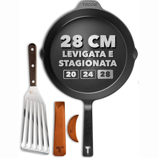 231219 - TECOR Tigan prej gize për induksion, 28 cm, i bluar, universal, natyral