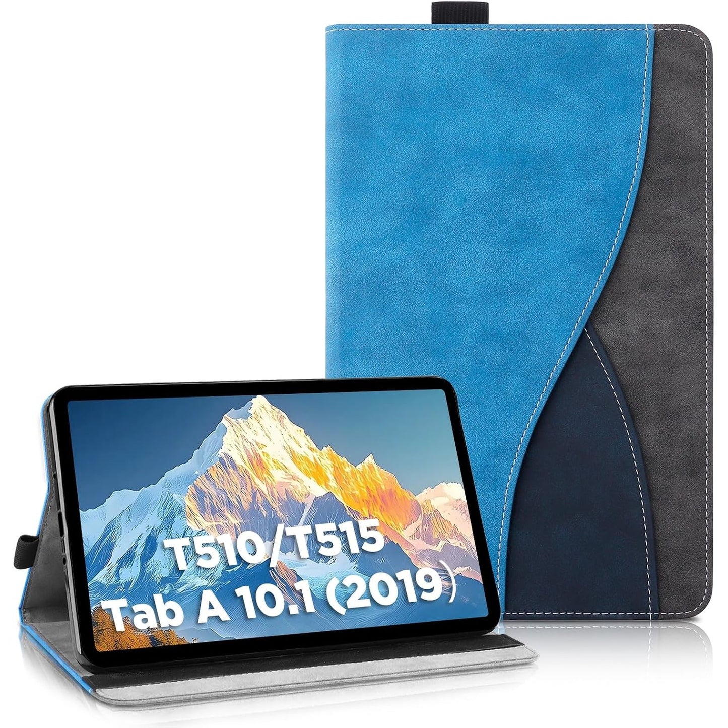 266939 - ASWANT Mbrojtëse e përputhshme me Samsung Galaxy Tab A 10.1 2019 SM-T510 T515 - ultra e hollë me funksion portofoli dhe mbështetëse (Blu)