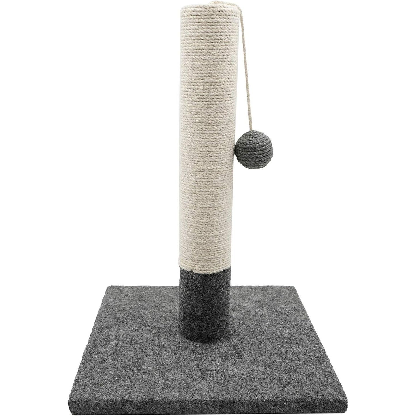 215402 - TYROL Shtyllë kruarjeje për macet 42 cm, e bërë nga jute dhe pëlhurë e qëndrueshme, bazë e qëndrueshme 30x30 cm.