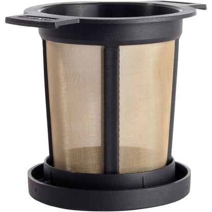 263961 - FINUM Shportë për përgatitjen e çajit (M) – Filtër çaji dhe kafeje i ripërdorshëm, Infuzues i përhershëm çaji, Filtër filxhani dhe gote, Kullues erëzash, Kullues bimësh, Pa BPA, Rrjetë çeliku inox, Shije neutrale – E zezë