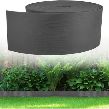 313634 - BORDË LËNDINE PLASTIKE FLEXIBËL GARDENIX, 10m, lartësi 8cm, pamje druri, antracit
