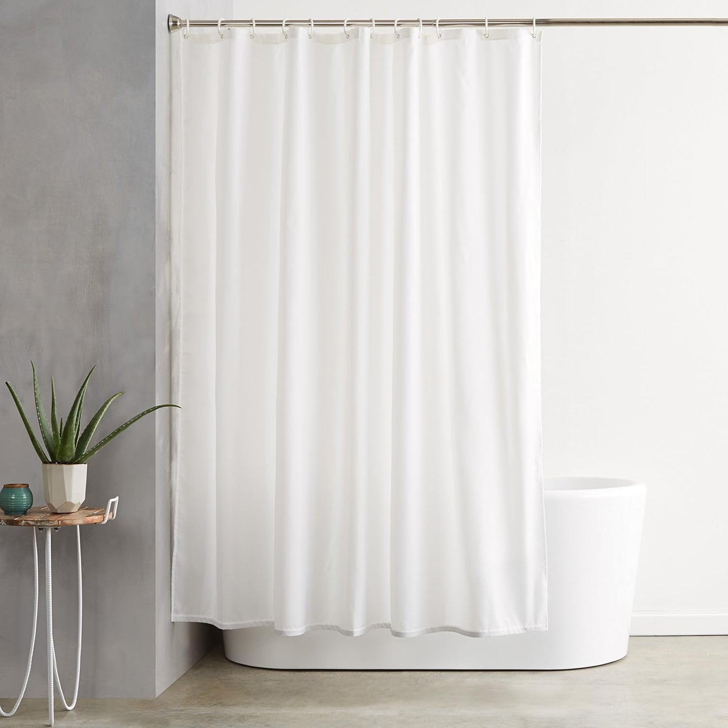 253768 - AMAZON BASICS Perde dushi rezistente ndaj ujit dhe mykut, 180 x 180 cm, e bardhë