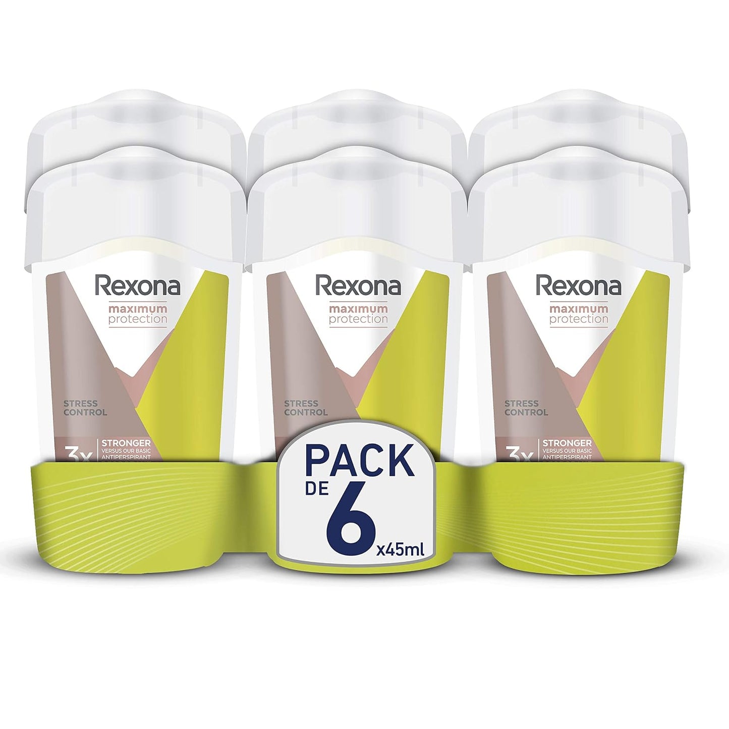 289821 - Rexona - Krem Mbrojtës Maksimal Deodorant Antidjersës për Femra, Soft, i Ngurtë, Kontroll i Stresit 45ml - Pako me 6 copë