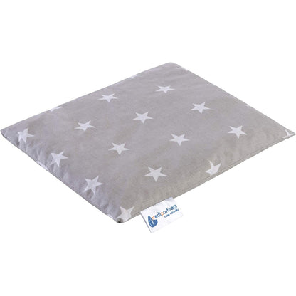 298732 - MEDI PARTNERS Jastëk Ngrohës Cherry Pit 500g, Drejtkëndësh 20 x 25 cm, 100% Pambuk i Certifikuar Oeko-Tex, Terapi Ngrohjeje + Ftohjeje, Terapi Masazhi (Yje të Bardha në Gri)