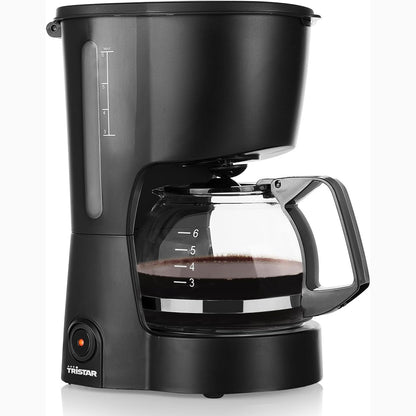 162750 - TRISTAR Makinë Kafeje, Kapacitet 6 Filxhanësh, Fuqi 600W, Funksion Mbajtje të Ngrohtë, Fikje Automatike, Filtër i Përhershëm, Sistem Kundër Pikave, Kompakt dhe Portable, E lehtë për tu Pastruar, Modeli CM-1246