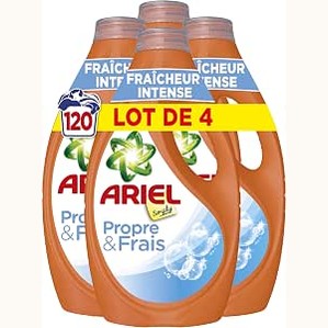 321312 - ARIEL Detergjent i lëngshëm për rroba Simply, 120 larje (4 x 30), Aromë intensive freskie, Prodhuar në Francë