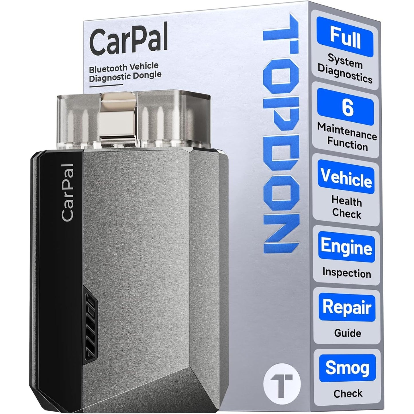 322265 - TOPDON Skaner OBD2 i Karpalit me Bluetooth, Mjet Diagnostikues për iOS dhe Android, 6 Shërbime Mirëmbajtjeje, Kontroll i Shëndetit të Automjetit