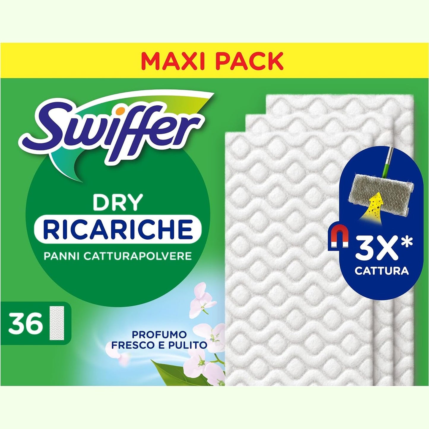 318013 - SWIFFER Peceta kundër pluhurit për dysheme të thata, 36 copë