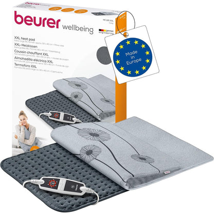 292612 - BEURER Jastëk ngrohës HK 125, madhësia XXL, 6 cilësime temperature, fikje automatike, çelës LED, lahet në lavatriçe, gri, 1 copë, 60 x 40 cm